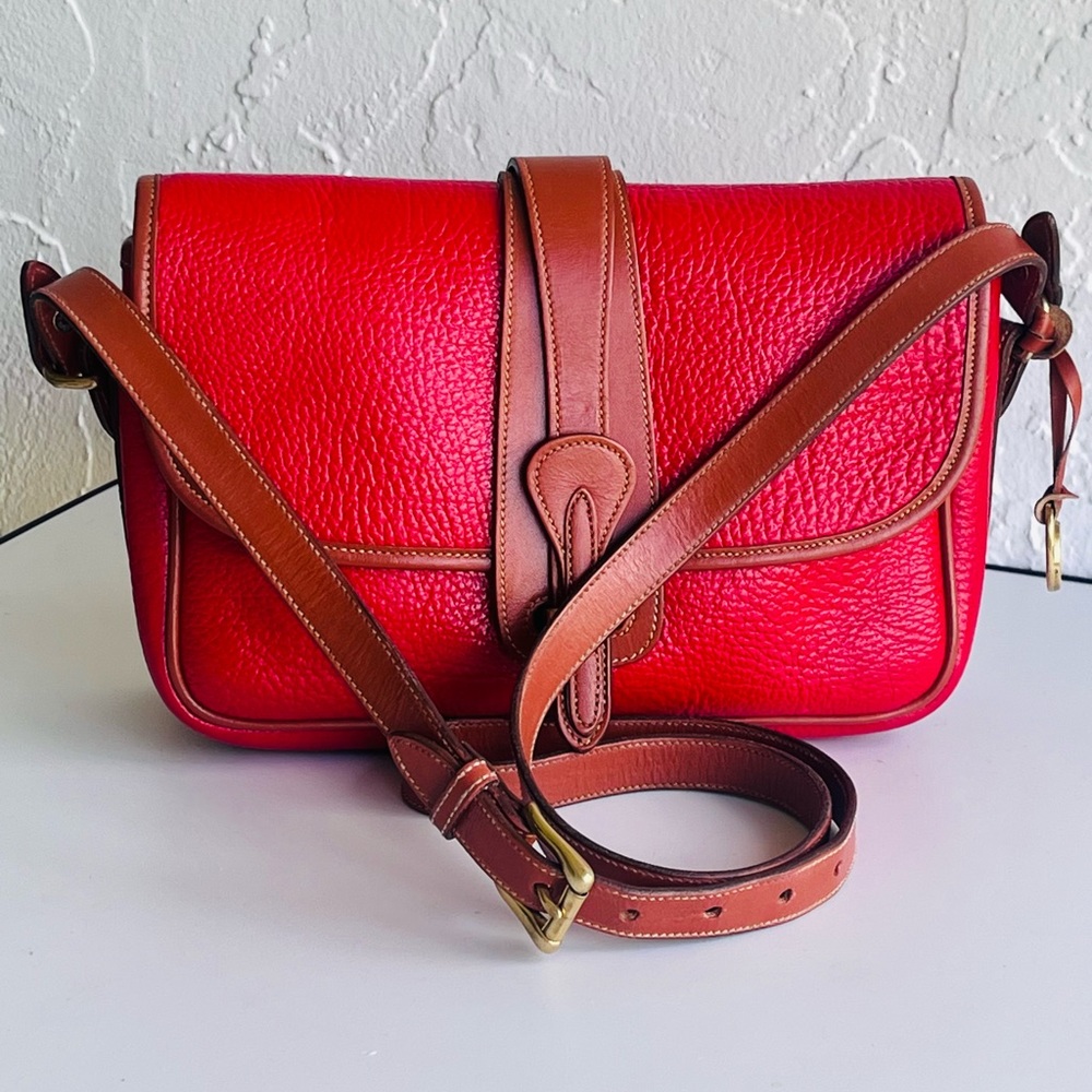 VINTAGE DOONEY AND BOURKE RED EQUESTRIAN BAG